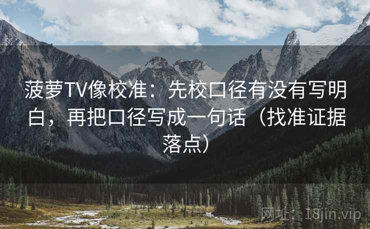 菠萝TV像校准:先校口径有没有写明白,再把口径写成一句话(找准证据落点)